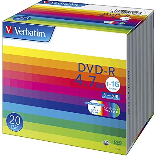 Verbatim バーベイタム 1回記録用 DVD-R 4.7GB 20枚 ホワイトプリンタブル 1...