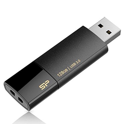 シリコンパワー USBメモリ 128GB USB3.0 スライド式 Blaze B05 ブラック S...