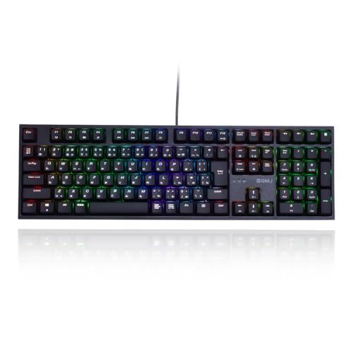 GM-JAPAN ゲーミング キーボード 青軸 高耐久 有線 メカニカル RGB テンキー付き 10...
