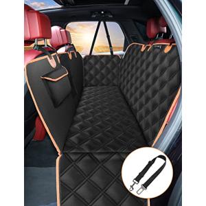 KYG ペット用 ドライブシート 汎用版 全車種 車ペットシート 後部座席 可視メッシュ窓 飛び出し防止リード付き 汚れ防止 防水 耐摩 滑り止