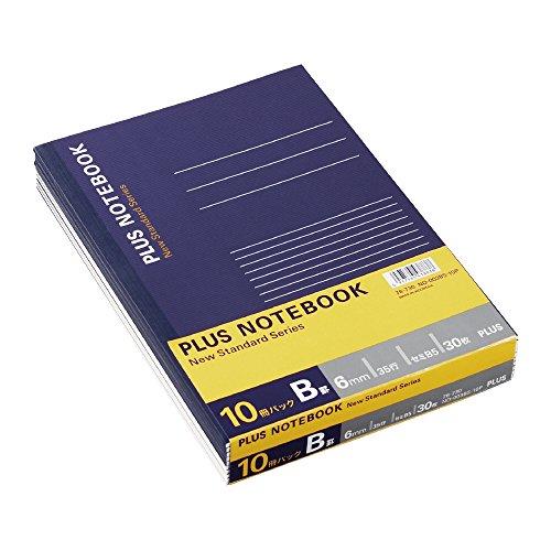 PLUS(プラス) ノート セミB5(6号)B罫30枚10冊パック NO-003BS-10P 76-...