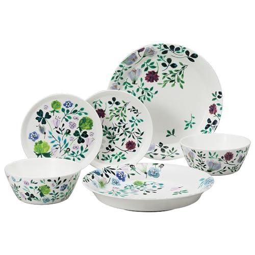 NARUMI(ナルミ) 食器セット アンナ・エミリア グリーン 花柄 かわいい 2柄セット 6ピース...