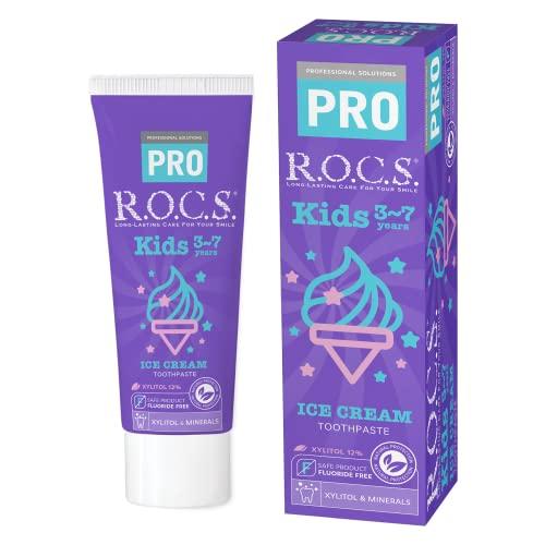 R.O.C.S. ロックスPRO キッズ(3〜7才) アイスクリーム味ミネラル配合こども歯みがき 4...