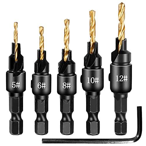 皿穴ドリルビット 木材皿穴ネジ 木工用ドリル 皿取り錐ドリル ビット DIY工具 木工用 六角軸 高...