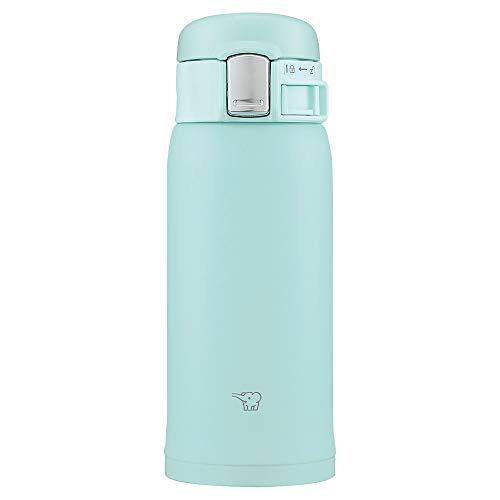 象印 水筒 ステンレスマグ 360ml ワンタッチタイプ 保温保冷 軽量 コンパクト ミントブルー ...