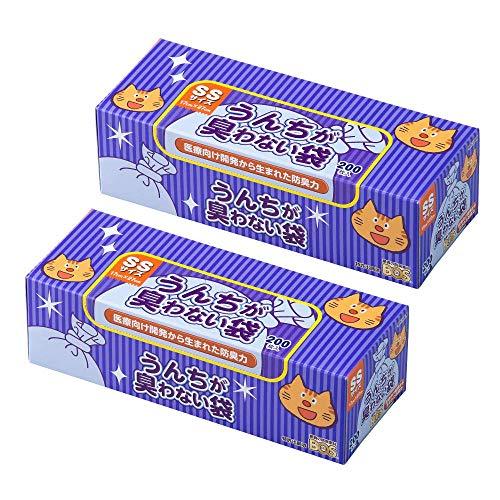 驚異の防臭袋 BOS (ボス) うんちが臭わない袋 2個セット 猫用うんち処理袋カラー：ブルー (S...