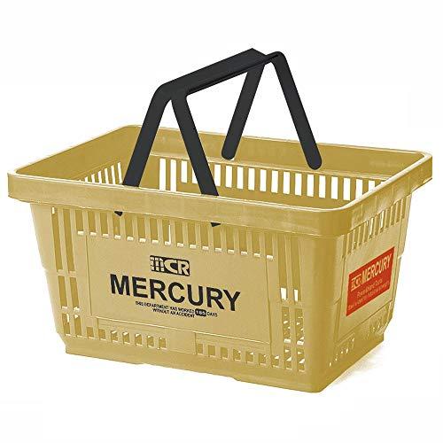 マーキュリー インテリア バスケット 買い物カゴ ショッピング ベージュ 42×29.2×22cm ...