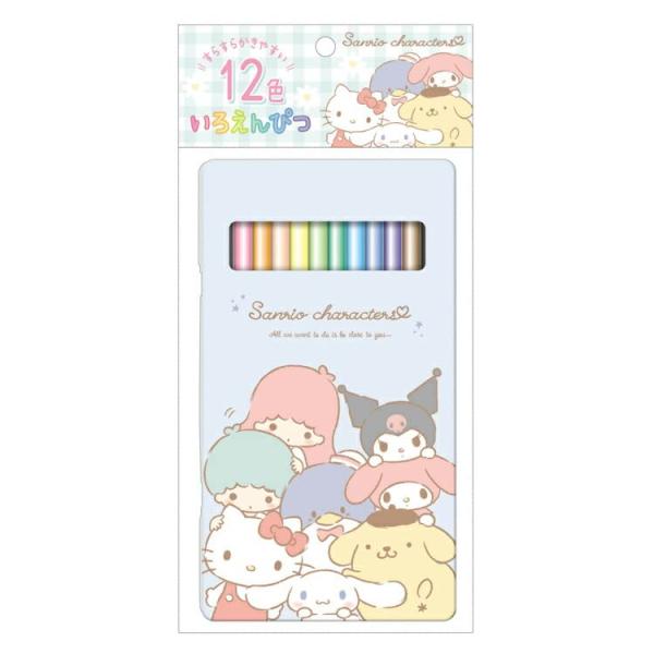 カミオジャパン(Kamiojapan) キャラクターズ 缶ケース入り12色いろえんぴつ