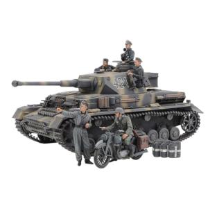 タミヤ 1/35 スケール限定商品 ドイツ IV号戦車 G型 初期生産車 伝令バイクセット ロシア戦線 プラモデル 25209｜kokomomozu-store