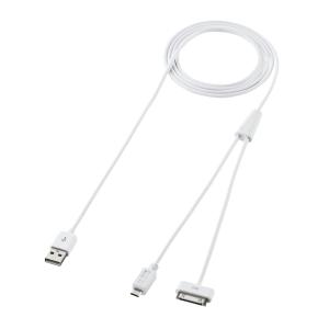 サンワサプライ iPod・iPhone・iPad+スマートホン充電USBケーブル1.8m(ホワイト) KB-IPUSB18YW｜kokonararu-2