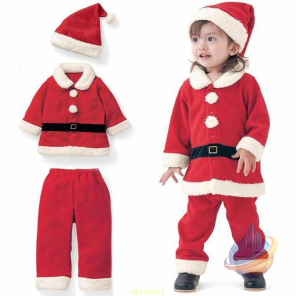 3点セットサンタクロース クリスマス 衣装 コスプレ コスチューム 子供 ベビーゾンチーキッズ 男の...