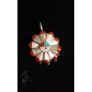美品 Janice Cheama ズニ族 ペンダント インレイ ジャニスチェアマ