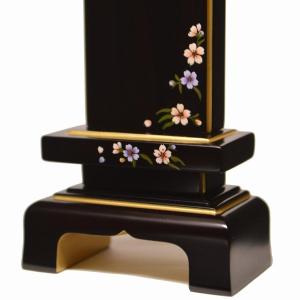 モダン位牌 雪月花 黒檀 紫檀 駿河蒔絵 花か...の詳細画像4