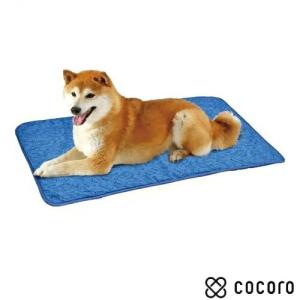 犬猫用 白クマさんの接触冷感 マット ワイドネイビー 1枚 犬 猫 ベッド マット｜kokoro-kokoro