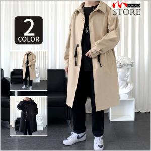 ステンカラーコート メンズ ロングコート スプリングコート