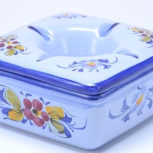 ポルトガル 灰皿 フタ付き 白 陶器製 蓋付きアッシュトレイash