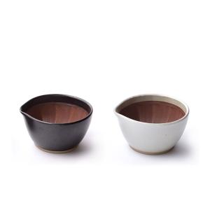すり鉢 中 14.5cm 600ml 元重製陶所 もとしげ 白マット/黒 マット 箱入 ギフト 石見...