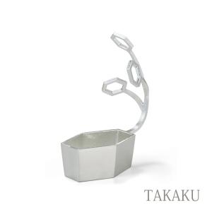 花器 LASSO TAKAKU 能作 本錫 花瓶 鋳物 高岡銅器 金属 銀色 鉢植え 生け花 切り花 曲がる 自由に飾れる 上品 モダン おしゃれ 長持ち｜kokoshoku