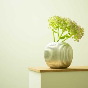 花器 HOOP TAKAKU 能作 本錫 花瓶 鋳物 高岡銅器 金属 銀色 鉢植え