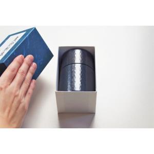 茶筒 純銅製 黒銅仕上げ 150g 新光金属 鎚目入り 茶器