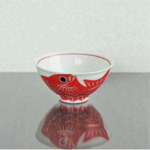 茶碗 中 金彩 赤巻き彩り椿 200kcal 陶芸器 男女 兼用 ご飯茶碗 HE-8C