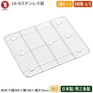 角バット 網 ステンレス 日本製 2個組 18-8ステンレス製 アミ 細目 8枚