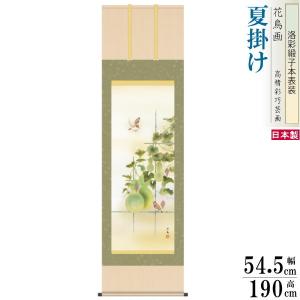 掛軸 日本製 名作複製画シリーズ 川合玉堂 暮春の雨 洛彩緞子本表装尺5