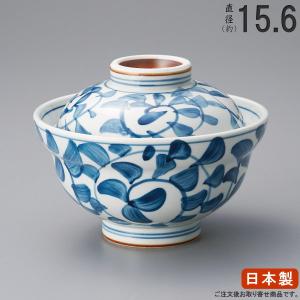 日本製 一珍青十草 蓋付き 丼ぶり 業務用 国産 和食器 陶器 飲食店