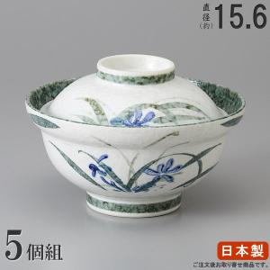日本製 一珍青十草 蓋付き 丼ぶり 業務用 国産 和食器 陶器 飲食店