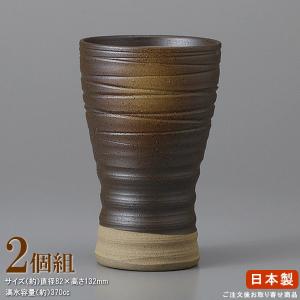 ビールグラス 陶器 2個組 青磁刷毛総けずりビール 中 2個 業務用 食器