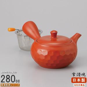 常滑焼 朱泥手彫松皮急須 人水窯 3合用 セラメッシュ 送料無料