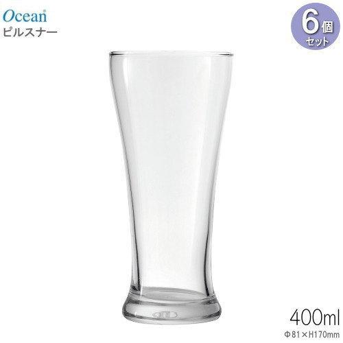 ビールグラス Ocean ピルスナー 400ml 6個セット 業務用 ガラス製 洋酒グラス おしゃれ...