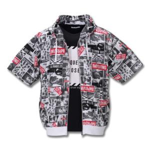 大きいサイズ メンズ□COLLINSカットシアサッカー半袖フルジップ