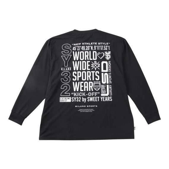 大きいサイズ メンズ■SY32 by SWEET YEARSマルチロゴバックプリント長袖Tシャツ▽大...