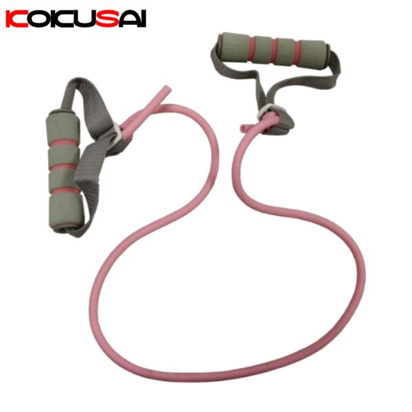 トレーニングチューブ 弱 フィットネス ダイエット シェイプアップ 体幹 ハンドル付 エクササイズ ...