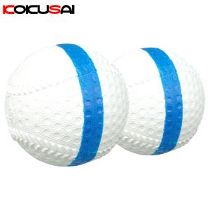 軟式野球用トレーニングボール 回転チェックボール69　ブルー/白 2個　ks229-2p
