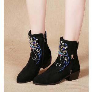 秋シューズ ショートブーツ中華刺繍 手作り中国靴チャイナ北京靴チャイナシューズ 森ガール シューズ エスニック マーティンブーツ Sy4 岡村洋品店 通販 Yahoo ショッピング