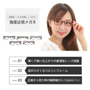 強度近視 メガネ 度付き 度あり 度入り 最薄...の詳細画像1