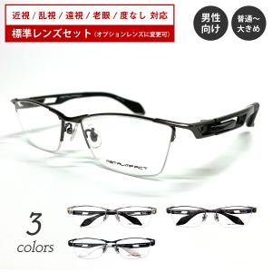 超薄型1.67レンズ付き 度付き メガネ ちょいワル メタル フレーム