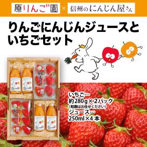 りんごにんじんジュースといちごセット｜komagane-ichigo