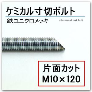 鉄　ケミカル寸切ボルト　片面カット　M10×120/10本単位｜komaki5kin