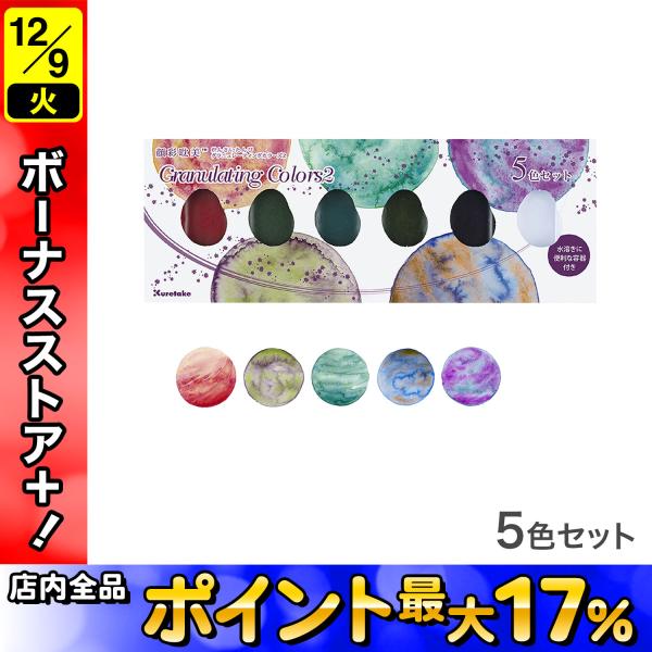 呉竹 Kuretake 顔彩耽美 グラニュレーティングカラーズ2 5色セット MC20GN2/5V