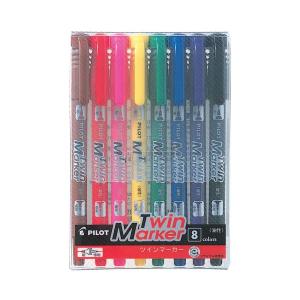 ツインマーカー PILOT 油性ツインマーカー 細・極細 12色セット MEF