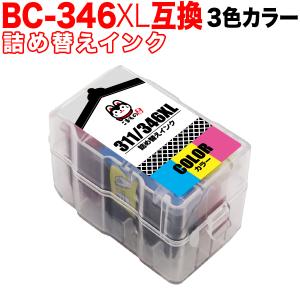 BC-346XL 対応 キャノン用 プリンターインク 詰め替えインクカートリッジ 互換インク 3色カラー 大容量 残量表示非対応｜komamono