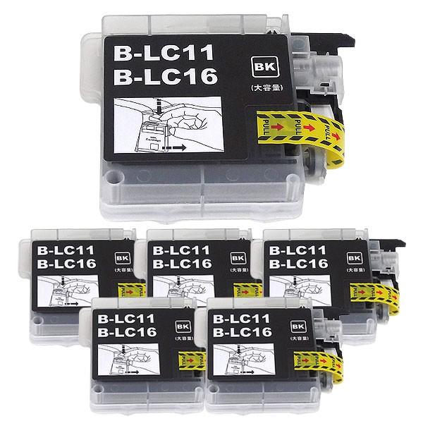 LC11BK ブラザー用 プリンターインク LC11 互換インクカートリッジ 顔料 ブラック 6個セ...