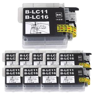 LC11BK ブラザー用 プリンターインク LC11 互換インクカートリッジ 顔料 ブラック 10個セット DCP-165C DCP-385C DCP-390CN｜komamono