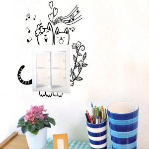 最大P19％★爆買WEEK 貼ってはがせる簡単ウォールステッカー ネコちゃんのスイッチシール