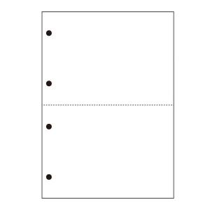 プリンタ帳票カット紙 汎用マルチカット スタンダード用 白紙 A4 2分割 4穴 500枚×2冊セット SW-W24 (メーカー直送品)｜komamono