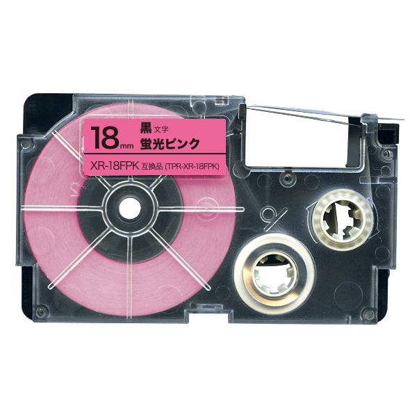 25日は最大P16％ ネームランド テープ 18mm 互換 XR-18FPK 蛍光 ピンク ラベル ...
