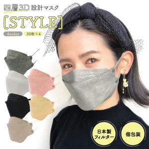 立体マスク 不織布 日本製フィルター 4層 使い捨て 120枚 STYLE マスク 普通サイズ XINS シンズ 全国マスク工業会